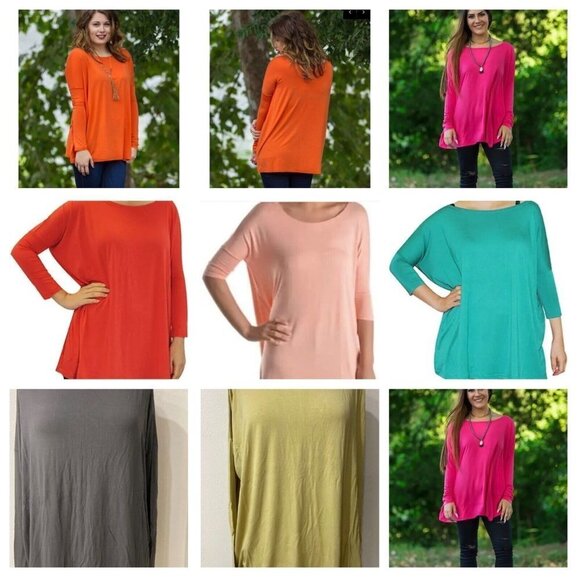 PIKO Famous 1988 Long Sleeve Top S/M/L Bamboo Peach T1851 - Picture 1 of 3